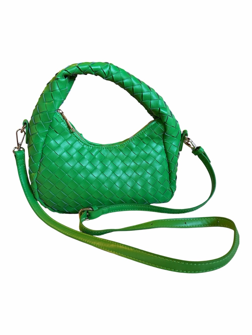 Urban Expressions Green Woven Vegan Leather Crossbody Bag